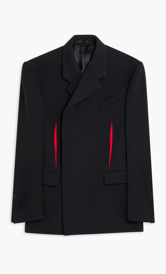 STRETCH TECHNICAL GABARDINE DOUBLE BREASTED JACKET