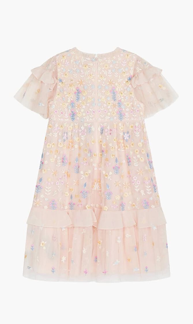 FLOWERBED EMBROIDERY KIDS DRESS