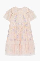 FLOWERBED EMBROIDERY KIDS DRESS