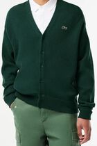 Relaxed Fit Tone-on-Tone Buttons Wool Cardigan