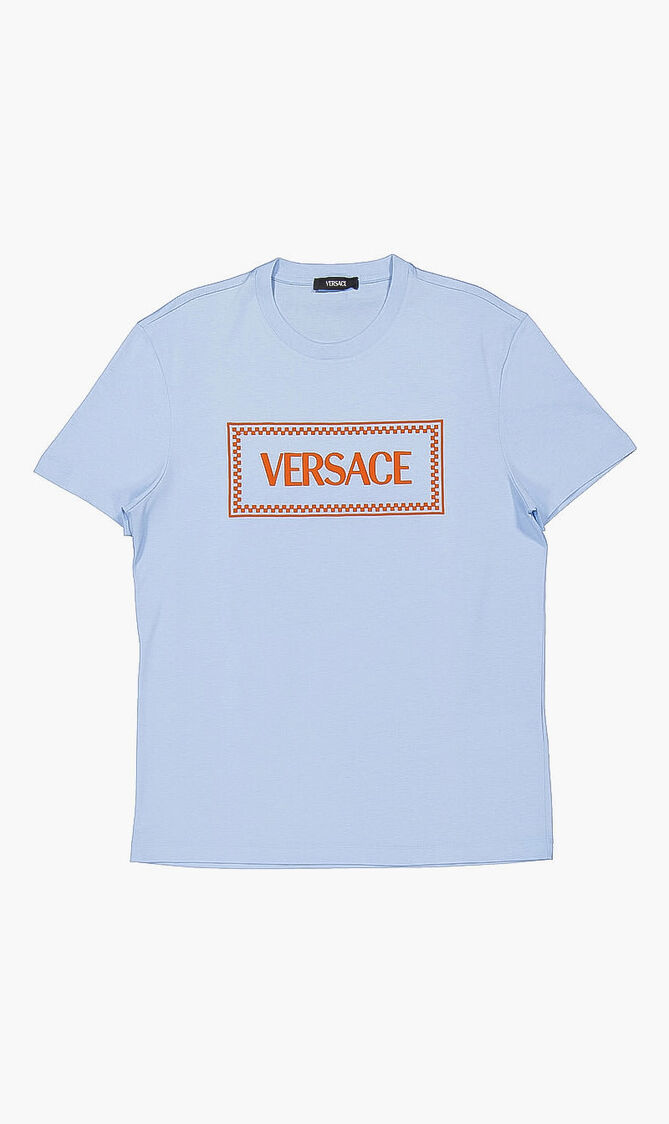 T-SHIRT COMPACT COTTON JERSEY FABRIC + VERSACE LABEL LOGO EMBROIDERY