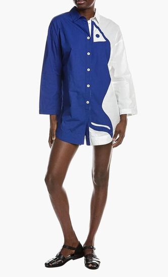 FISH CUTWORK OFF WHITE LONG SLEEVE ROMPER