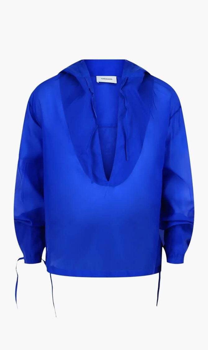 Silk Blend Hooded Shirt