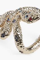 LOB SNAKE W/BLUE+RED CRYSTALS PLATED RINGS - SET OF 4