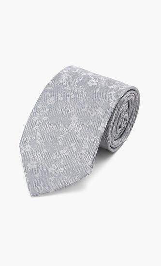 Floral Print Silk Tie