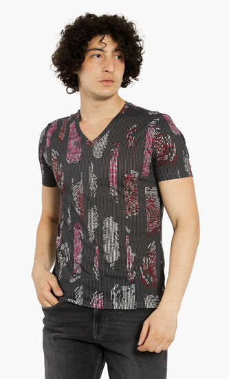 V-Neck Stripes T-Shirt
