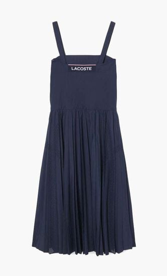 Long Pleated Strap Dress