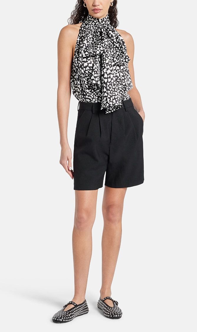 BROOKE TOP BLACK AND WHITE HEART