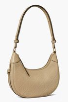 T Monogram Leather Crescent Bag