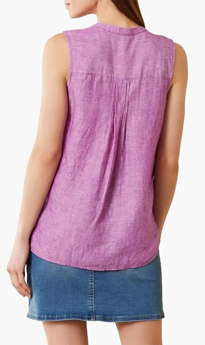 Coastalina Sleeveless Linen Top