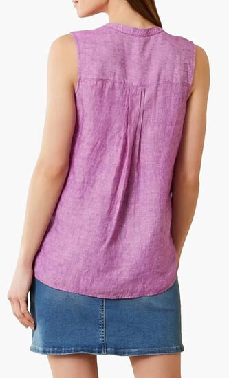 Coastalina Sleeveless Linen Top