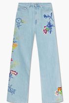 DRAWN FLOWERS AYAME WIDE JEANS