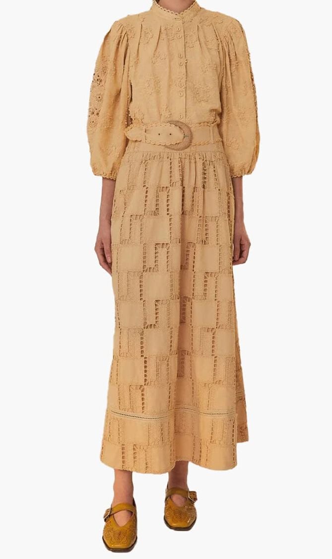 Sand Crochet Midi Skirt Sand Crochet Midi Skirt