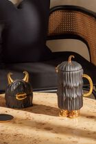 Haas Lynda Box & Plate Black Set Of 4