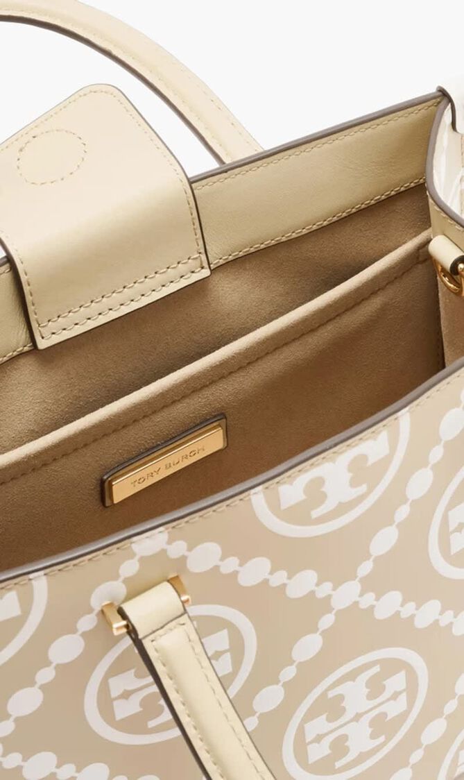 T Monogram Embossed Tote Bag