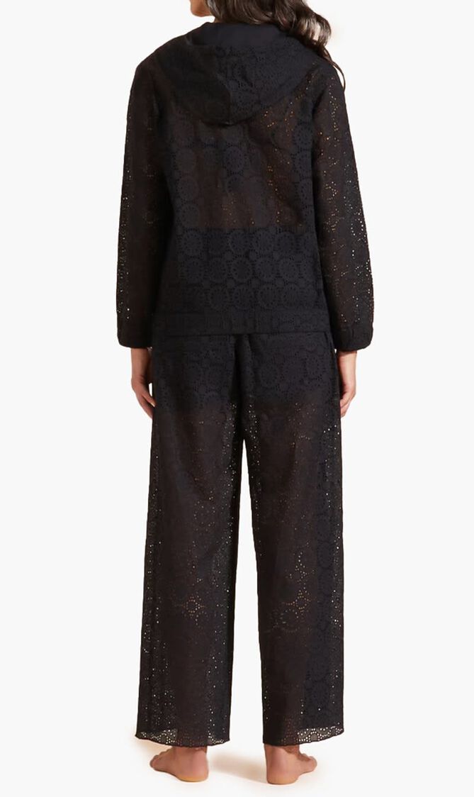 Broderies Anglaises Cotton Hooded Sweat Shirt