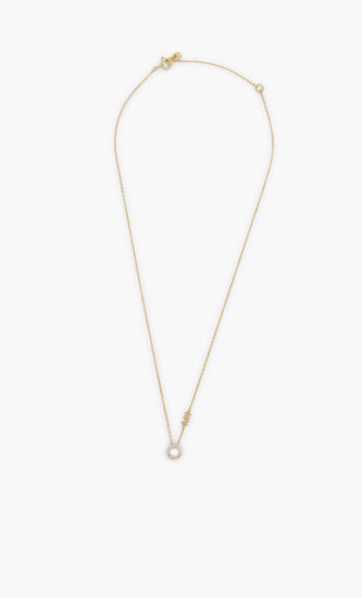 PAVE HALO NECKLACE GOLD