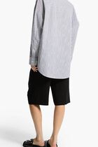 Oversized Striped Stretch Cotton Poplin Shirt