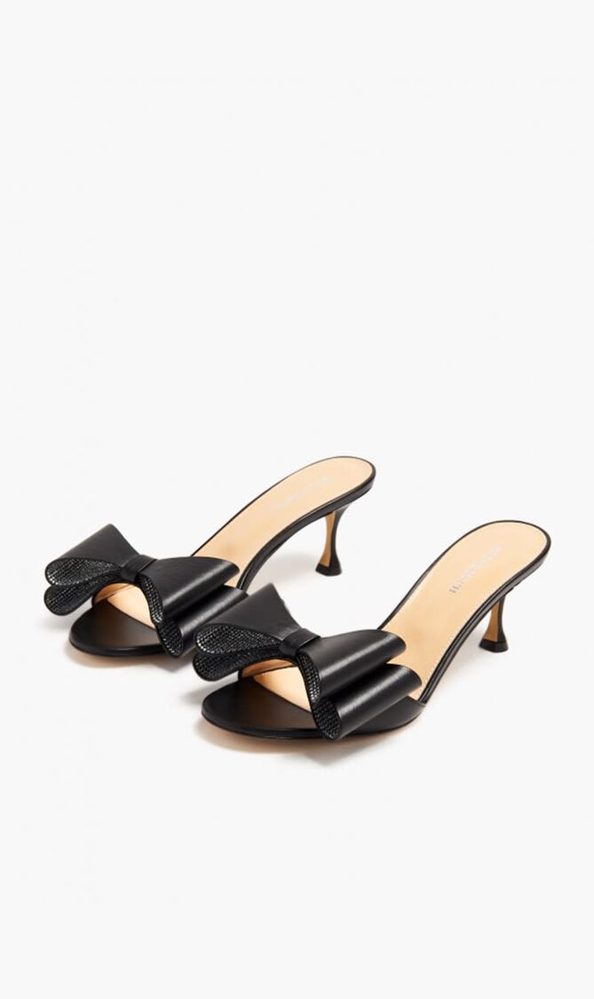 LE CADEAU NAPPA LEATHER KITTEN HEEL MULES (65MM)