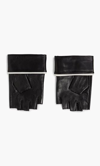 Ikon leather fingerless gloves