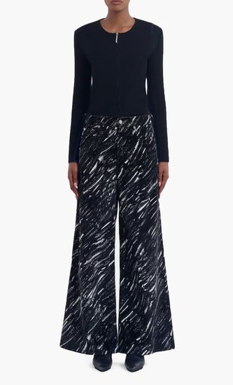Graphic Print Wide-Leg Trousers