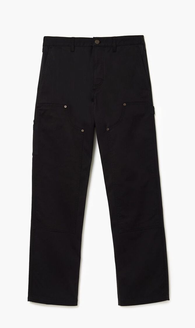 Straight Fit Cotton Twill Cargo Pants