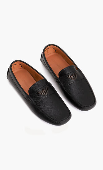Pebbled Leather Loafers