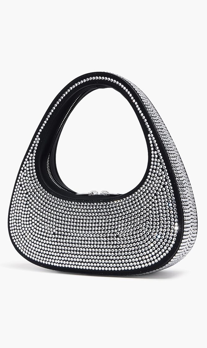 Crystal-Embellished Baguette Swipe Bag