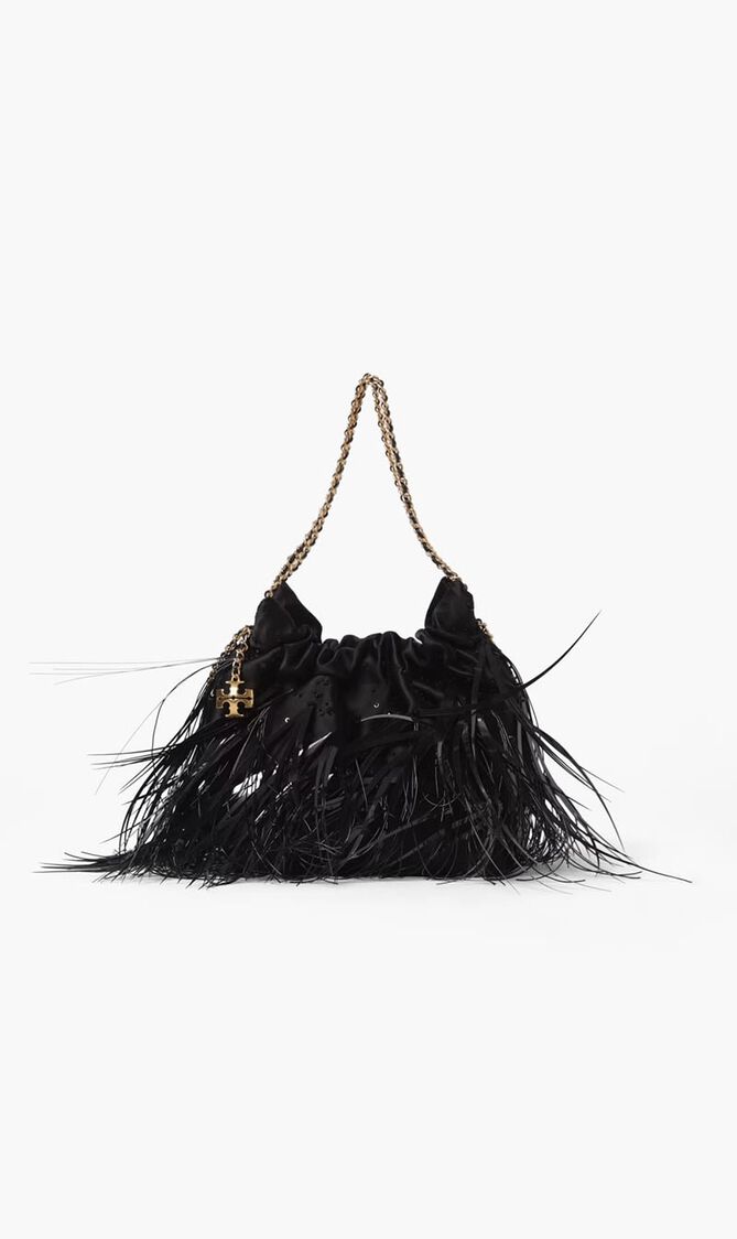 Mini Fleming Feather Drawstring  Bag
