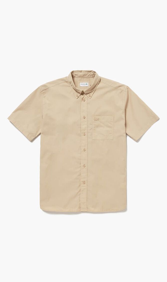 Natural Dye Cotton Poplin Button-Down Shirt