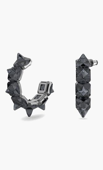 Pyramid Cut Crystal Hoops