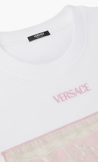 T-SHIRT COTTON JERSEY WITH TWILL POLY COUPE DES DIEUX BAROCCO FOULARD