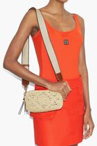 T Monogram Mini Miller Raffia Crossbody Bag