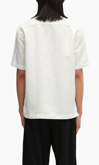 LINEN BLEND REVERE COLLAR SHIR