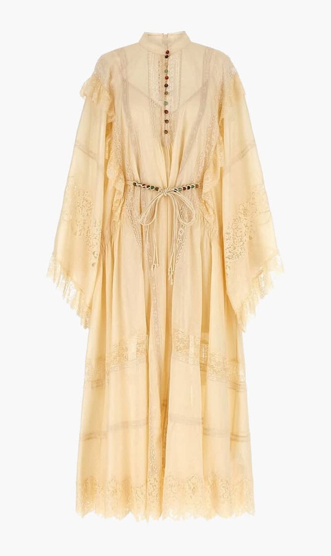 RHIANNON LACE TRIM MIDI DRESS