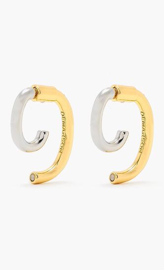 Luna Mini Two Tone Earrings