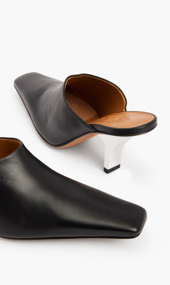 Leather Sabot With Heel