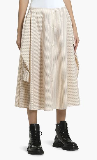 Striped Flared Skirt