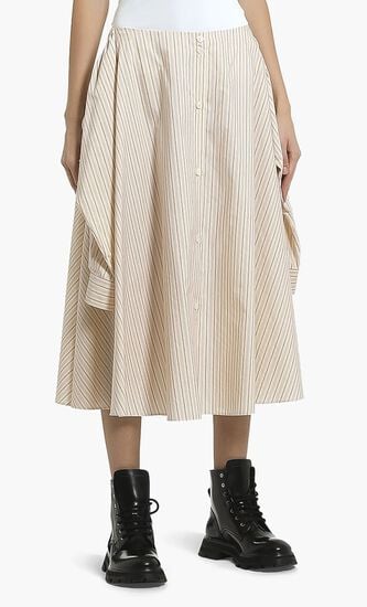 Striped Flared Skirt