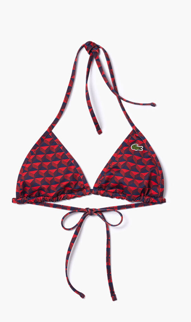 Monogram Triangle Bikini Top