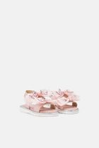 SWAROVSKI BUTTERFLIES ORGANZA BOWS EMBELLISHED LEATHER SANDALS