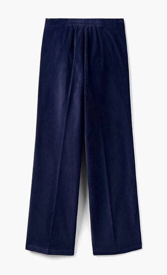 Solid Ribbed Wide Leg Pants