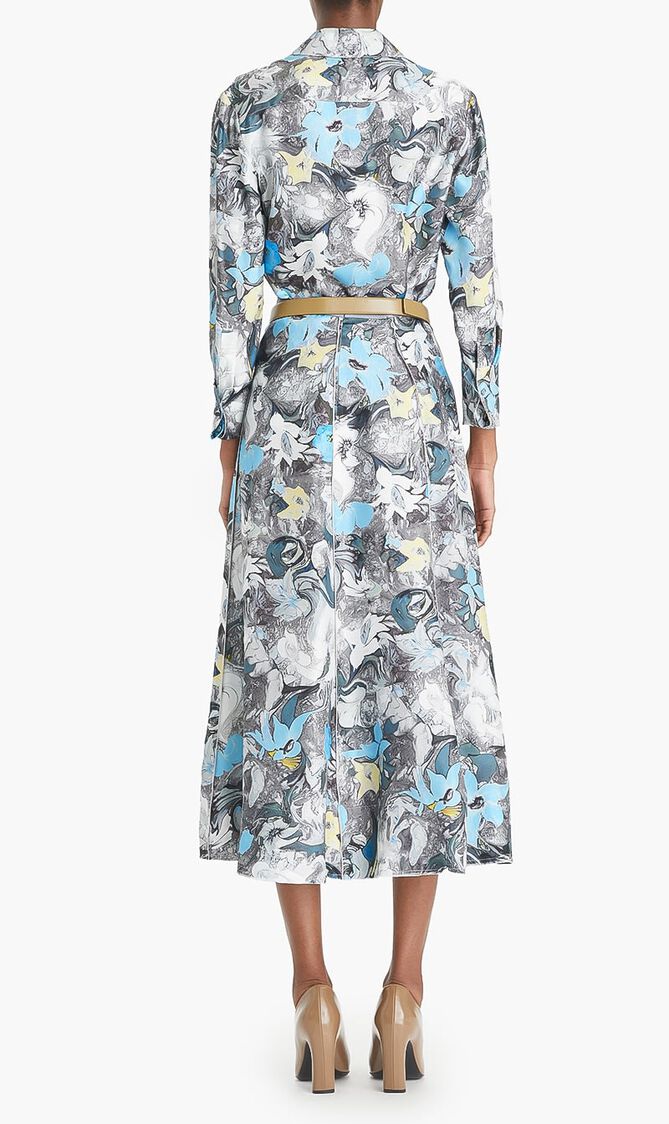 PRINTED CUFFED SILK SHIRT