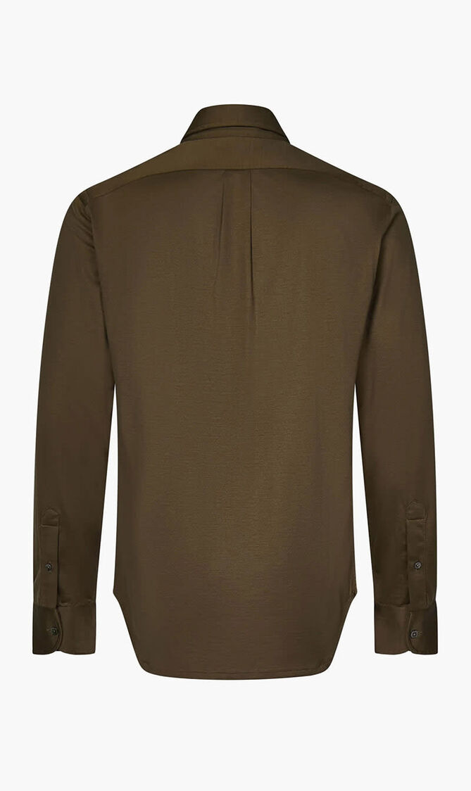 Cotton and Silk Blend Button Down Shirt