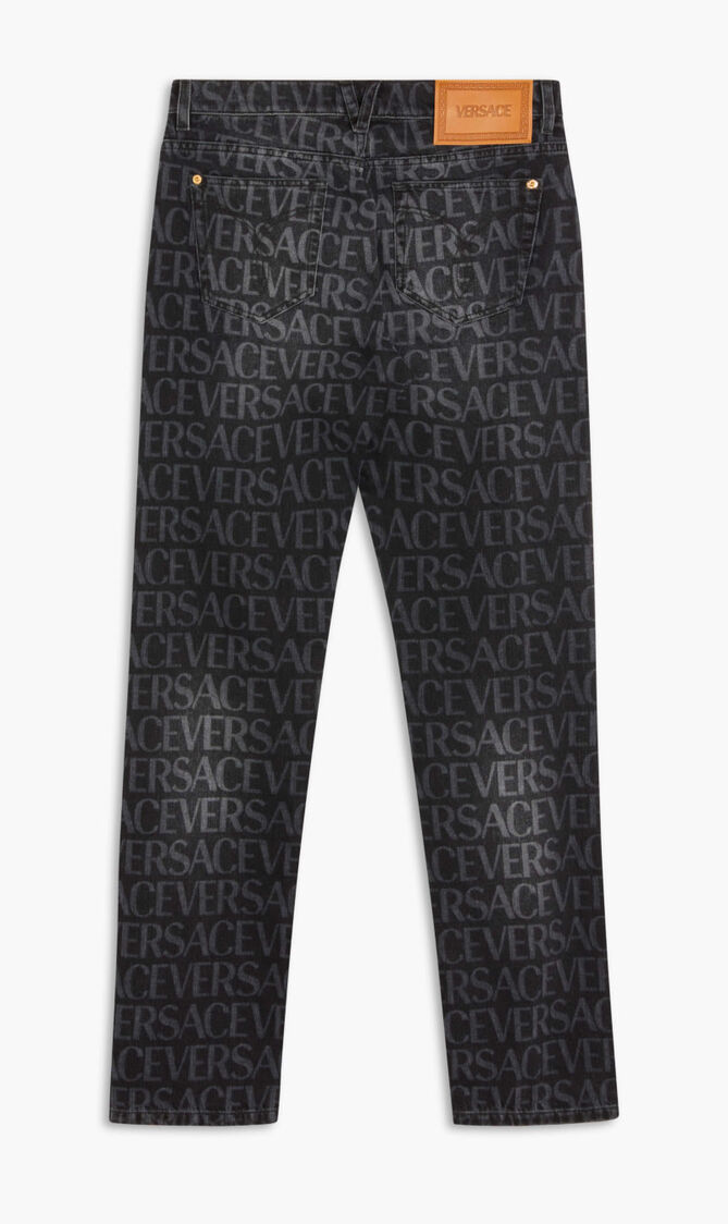 PANT DENIM MITCHEL FIT BLACK DENIM FABRIC SERIES ALLOVER LOGO LASER