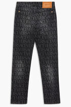 PANT DENIM MITCHEL FIT BLACK DENIM FABRIC SERIES ALLOVER LOGO LASER