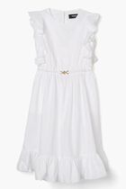 DRESS POPLIN + LOGO EST MILANO A JOUR EMBROIDERY