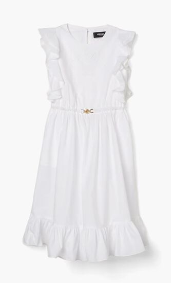 DRESS POPLIN + LOGO EST MILANO A JOUR EMBROIDERY