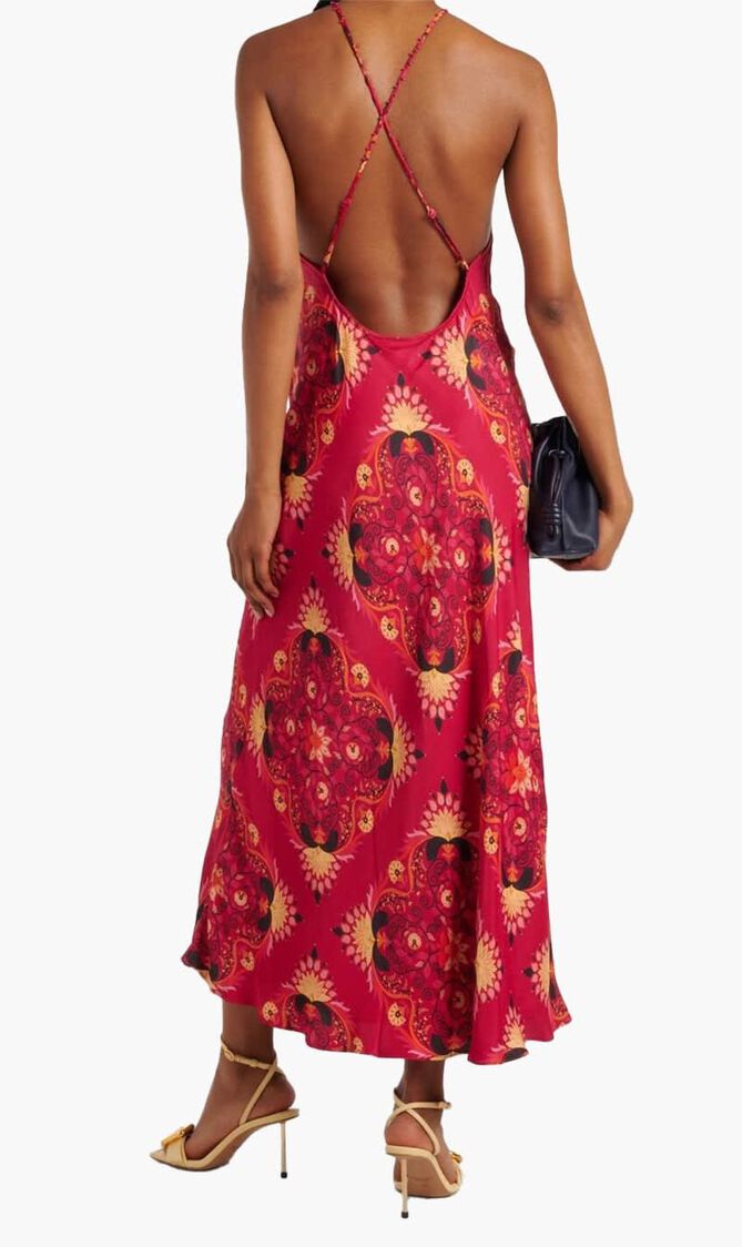Printed Halterneck Maxi Dress