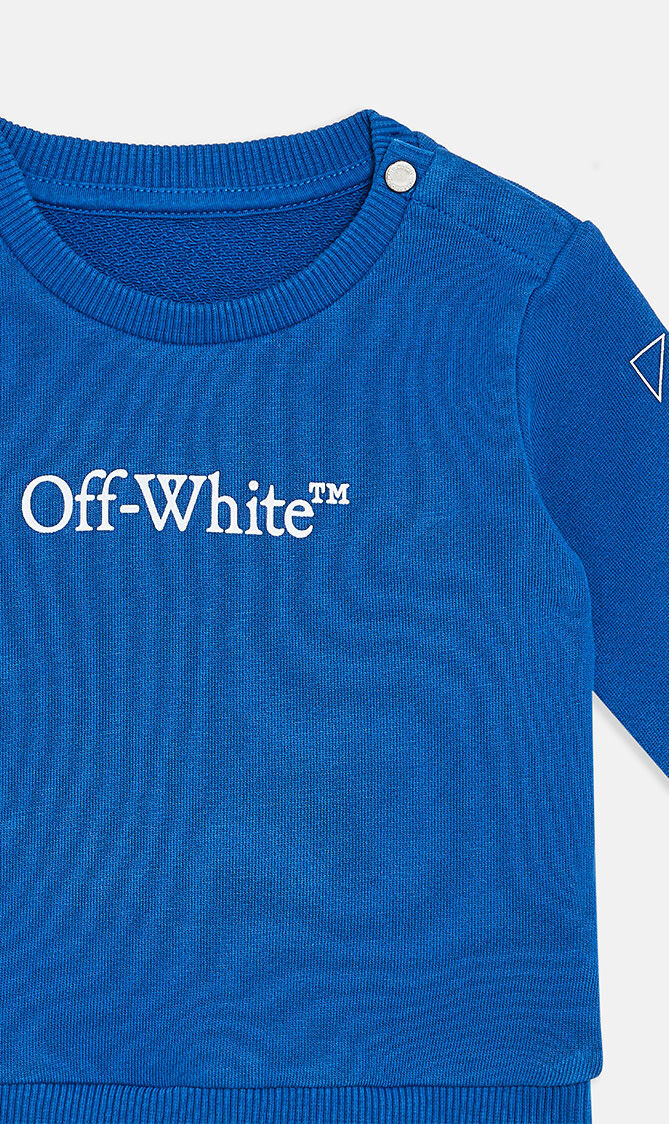 BOOKISH DIAG CREWNECK BLUE WHITE